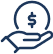 Money in hand icon